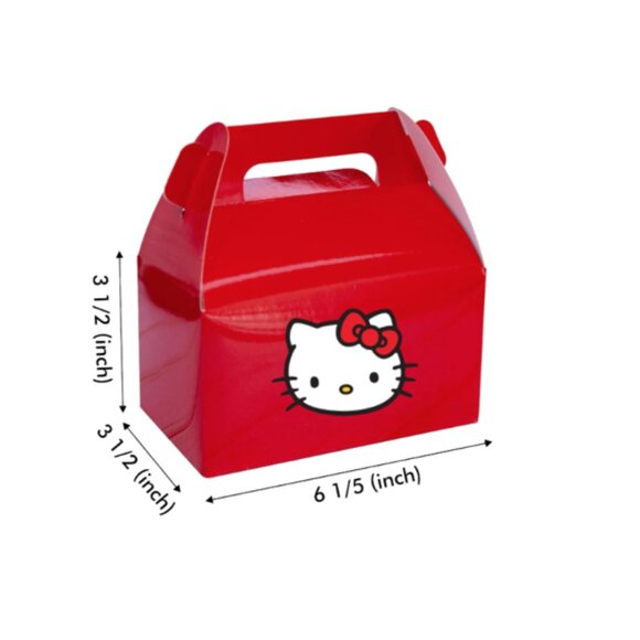 Kitty Party Favor Boxes, Red, 6.5 x 3.5 x 3.5 inches, Set of 12 - Picture 2 of 4